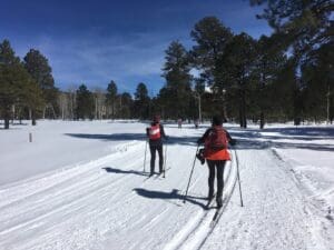 People cross country skiing in flagstaff