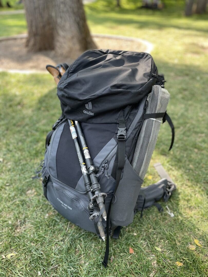 Black Deuter Futura Air Trek 50+10 backpack.