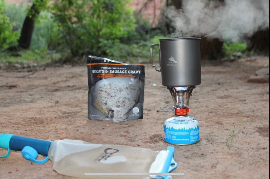 peace outfitters stove set up